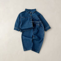 Load image into Gallery viewer, 2 Pieces Set Baby Kid Girls Boys Solid Color Jackets Outwears And Jeans Wholesale 23113057
