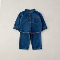 Load image into Gallery viewer, 2 Pieces Set Baby Kid Girls Boys Solid Color Jackets Outwears And Jeans Wholesale 23113057

