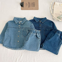 Load image into Gallery viewer, 2 Pieces Set Baby Kid Girls Boys Solid Color Jackets Outwears And Jeans Wholesale 23113057
