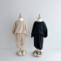 Load image into Gallery viewer, 2 Pieces Set Baby Kid Girls Boys Solid Color Tops And Pants Wholesale 23113060
