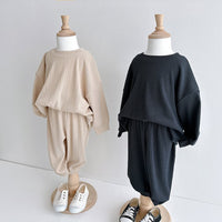 Load image into Gallery viewer, 2 Pieces Set Baby Kid Girls Boys Solid Color Tops And Pants Wholesale 23113060
