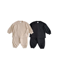 Load image into Gallery viewer, 2 Pieces Set Baby Kid Girls Boys Solid Color Tops And Pants Wholesale 23113060
