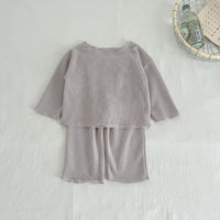 Load image into Gallery viewer, 2 Pieces Set Baby Kid Girls Solid Color Tops And Pants Wholesale 23113084
