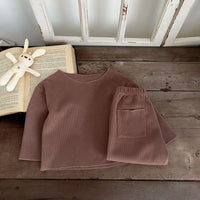 Load image into Gallery viewer, 2 Pieces Set Baby Kid Girls Solid Color Tops And Pants Wholesale 23113084
