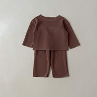 Load image into Gallery viewer, 2 Pieces Set Baby Kid Girls Solid Color Tops And Pants Wholesale 23113084
