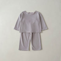 Load image into Gallery viewer, 2 Pieces Set Baby Kid Girls Solid Color Tops And Pants Wholesale 23113084
