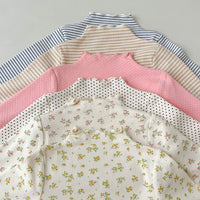 Load image into Gallery viewer, Baby Kid Girls Striped Flower Polka dots Print Tops Wholesale 23113091
