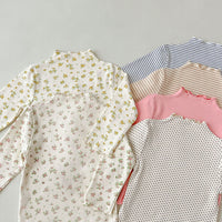 Load image into Gallery viewer, Baby Kid Girls Striped Flower Polka dots Print Tops Wholesale 23113091
