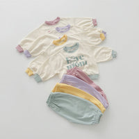 Load image into Gallery viewer, 2 Pieces Set Baby Kid Girls Letters Tops And Solid Color Pants Wholesale 23113093
