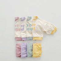 Load image into Gallery viewer, 2 Pieces Set Baby Kid Girls Letters Tops And Solid Color Pants Wholesale 23113093
