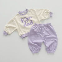Load image into Gallery viewer, 2 Pieces Set Baby Kid Girls Letters Tops And Solid Color Pants Wholesale 23113093
