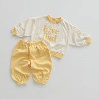 Load image into Gallery viewer, 2 Pieces Set Baby Kid Girls Letters Tops And Solid Color Pants Wholesale 23113093

