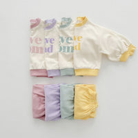 Load image into Gallery viewer, 2 Pieces Set Baby Kid Girls Letters Tops And Solid Color Pants Wholesale 23113093

