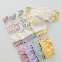 Load image into Gallery viewer, 2 Pieces Set Baby Kid Girls Letters Tops And Solid Color Pants Wholesale 23113093
