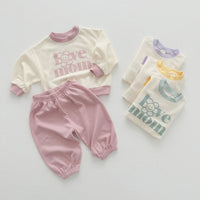 Load image into Gallery viewer, 2 Pieces Set Baby Kid Girls Letters Tops And Solid Color Pants Wholesale 23113093
