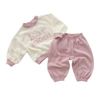 Load image into Gallery viewer, 2 Pieces Set Baby Kid Girls Letters Tops And Solid Color Pants Wholesale 23113093
