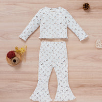 Load image into Gallery viewer, 2 Pieces Set Baby Kid Girls Flower Print Tops And Pants Wholesale 24011104
