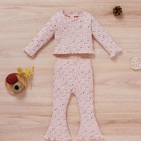 Load image into Gallery viewer, 2 Pieces Set Baby Kid Girls Flower Print Tops And Pants Wholesale 24011104
