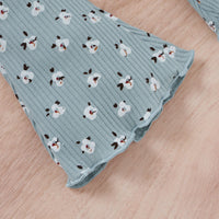 Load image into Gallery viewer, 2 Pieces Set Baby Kid Girls Flower Print Tops And Pants Wholesale 24011104
