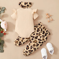 Load image into Gallery viewer, 2 Pieces Set Baby Girls Letters Rompers And Leopard Pants Wholesale 24011105
