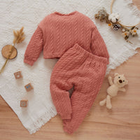 Load image into Gallery viewer, 2 Pieces Set Baby Kid Girls Solid Color Tops And Pants Wholesale 24011106
