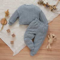 Load image into Gallery viewer, 2 Pieces Set Baby Kid Girls Solid Color Tops And Pants Wholesale 24011106
