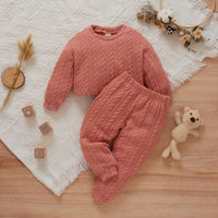 Load image into Gallery viewer, 2 Pieces Set Baby Kid Girls Solid Color Tops And Pants Wholesale 24011106
