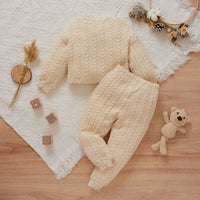 Load image into Gallery viewer, 2 Pieces Set Baby Kid Girls Solid Color Tops And Pants Wholesale 24011106
