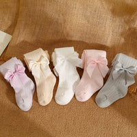 Load image into Gallery viewer, Baby Kid Girls Solid Color Bow Accessories Socks Wholesale 24011107
