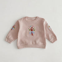 Load image into Gallery viewer, 2 Pieces Set Baby Kid Girls Flower Embroidered Tops And Solid Color Pants Wholesale 240111105
