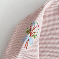 Load image into Gallery viewer, 2 Pieces Set Baby Kid Girls Flower Embroidered Tops And Solid Color Pants Wholesale 240111105
