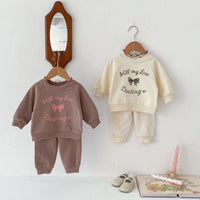 Load image into Gallery viewer, 2 Pieces Set Baby Kid Girls Letters Tops And Solid Color Pants Wholesale 240111111
