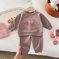 Load image into Gallery viewer, 2 Pieces Set Baby Kid Girls Letters Tops And Solid Color Pants Wholesale 240111111
