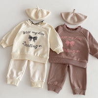 Load image into Gallery viewer, 2 Pieces Set Baby Kid Girls Letters Tops And Solid Color Pants Wholesale 240111111

