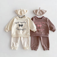Load image into Gallery viewer, 2 Pieces Set Baby Kid Girls Letters Tops And Solid Color Pants Wholesale 240111111
