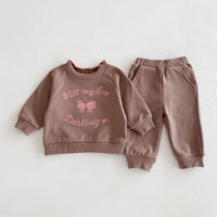 Load image into Gallery viewer, 2 Pieces Set Baby Kid Girls Letters Tops And Solid Color Pants Wholesale 240111111
