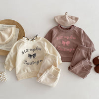 Load image into Gallery viewer, 2 Pieces Set Baby Kid Girls Letters Tops And Solid Color Pants Wholesale 240111111
