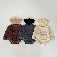 Load image into Gallery viewer, 2 Pieces Set Baby Kid Girls Solid Color Tops And Shorts Wholesale 240111132
