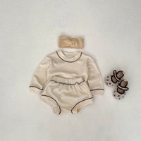 Load image into Gallery viewer, 2 Pieces Set Baby Kid Girls Solid Color Tops And Shorts Wholesale 240111132
