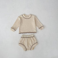 Load image into Gallery viewer, 2 Pieces Set Baby Kid Girls Solid Color Tops And Shorts Wholesale 240111132
