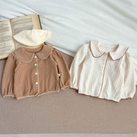 Load image into Gallery viewer, Baby Kid Girls Solid Color Striped Cardigan Wholesale 240111157
