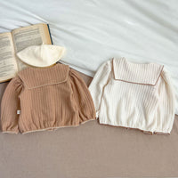 Load image into Gallery viewer, Baby Kid Girls Solid Color Striped Cardigan Wholesale 240111157
