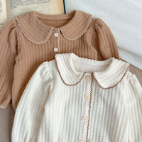 Load image into Gallery viewer, Baby Kid Girls Solid Color Striped Cardigan Wholesale 240111157
