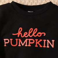 Load image into Gallery viewer, 2 Pieces Set Baby Kid Girls Halloween Letters Print Tops And Solid Color Pants Wholesale 24011116
