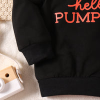 Load image into Gallery viewer, 2 Pieces Set Baby Kid Girls Halloween Letters Print Tops And Solid Color Pants Wholesale 24011116
