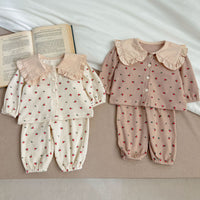 Load image into Gallery viewer, 2 Pieces Set Baby Kid Girls Flower Print Tops And Pants Wholesale 240111162
