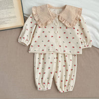 Load image into Gallery viewer, 2 Pieces Set Baby Kid Girls Flower Print Tops And Pants Wholesale 240111162
