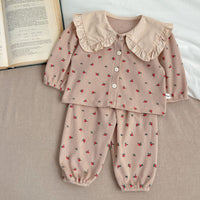 Load image into Gallery viewer, 2 Pieces Set Baby Kid Girls Flower Print Tops And Pants Wholesale 240111162
