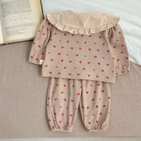 Load image into Gallery viewer, 2 Pieces Set Baby Kid Girls Flower Print Tops And Pants Wholesale 240111162
