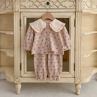 Load image into Gallery viewer, 2 Pieces Set Baby Kid Girls Flower Print Tops And Pants Wholesale 240111162
